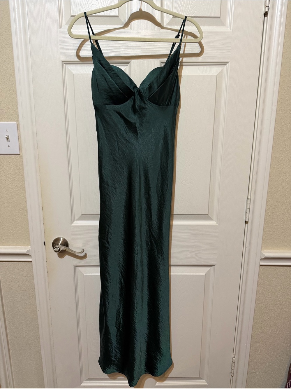 Brand New Deep Emerald Satin Slip Dress by Here Comes the Sun...